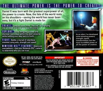 Daniel X - The Ultimate Power (USA) (En,Fr,De,Es,It) (NDSi Enhanced) box cover back